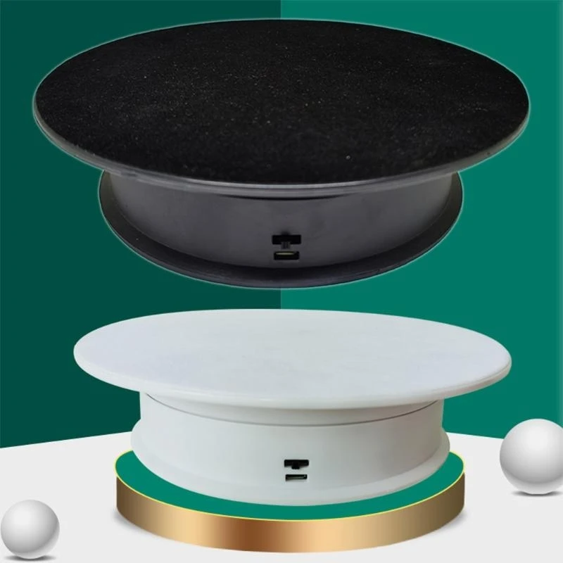 652F 2 Speeds Electric Turntable Display Stand Noiseless Rotating Table Watch Jewelry Holder Multifunctional for Photography