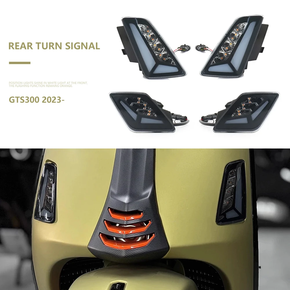 

New Scooter Front & Rear Motorcycle Turn Signal Light Indicator Lamp For Vespa GTS300 gts300 GTS 300 2023 2024 2025 LED Light