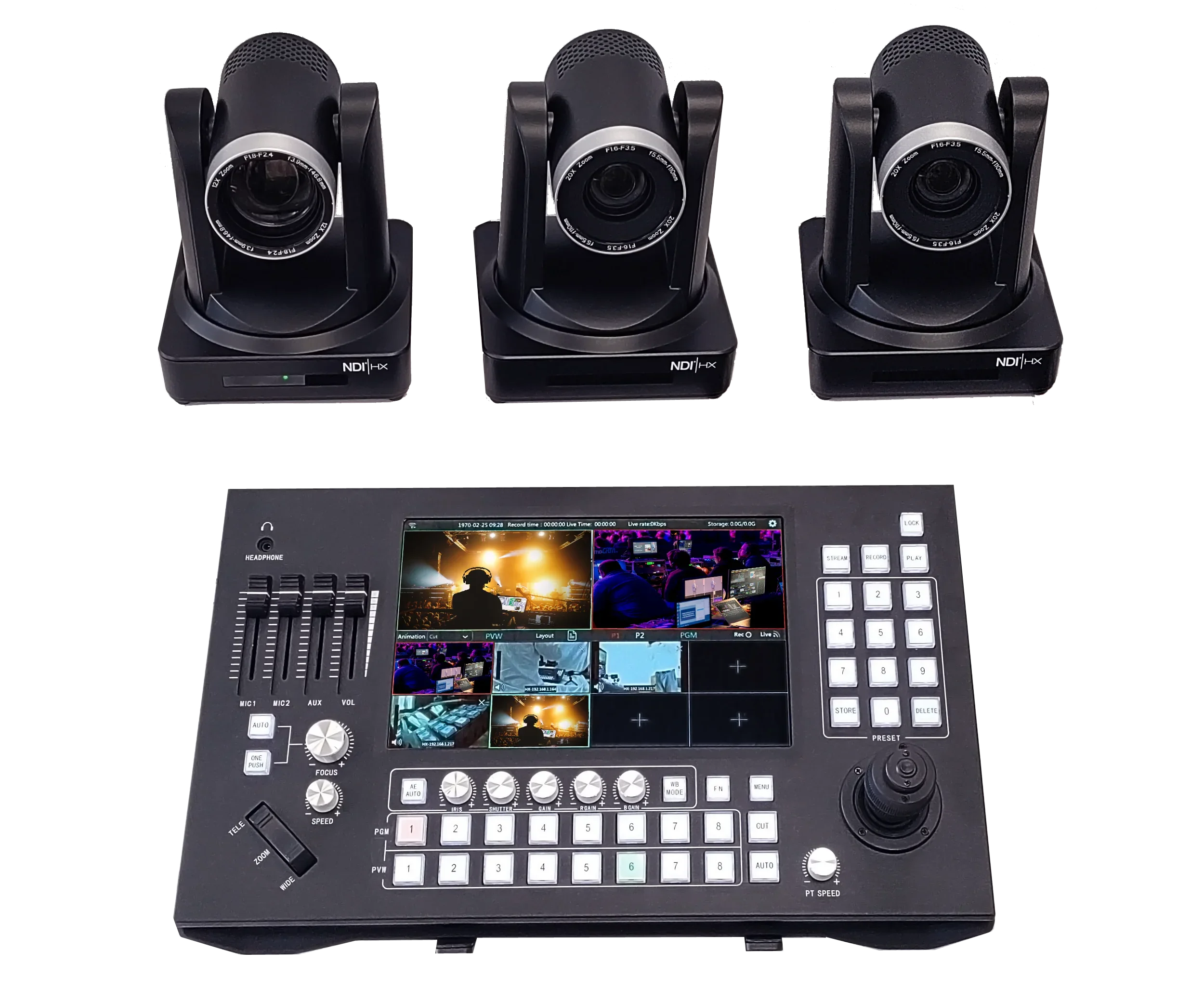 Zoomking ndi broadcast broadcast camera hdmii video mixer 8 channel wirh preview live broadcast equipment NDI video switcher