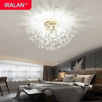IRALAN Nordic LED Ceiling Light Modern Dandelion Crystal Chandelier Living Room children's Bedroom Luxury Ceiling lamps Fixture