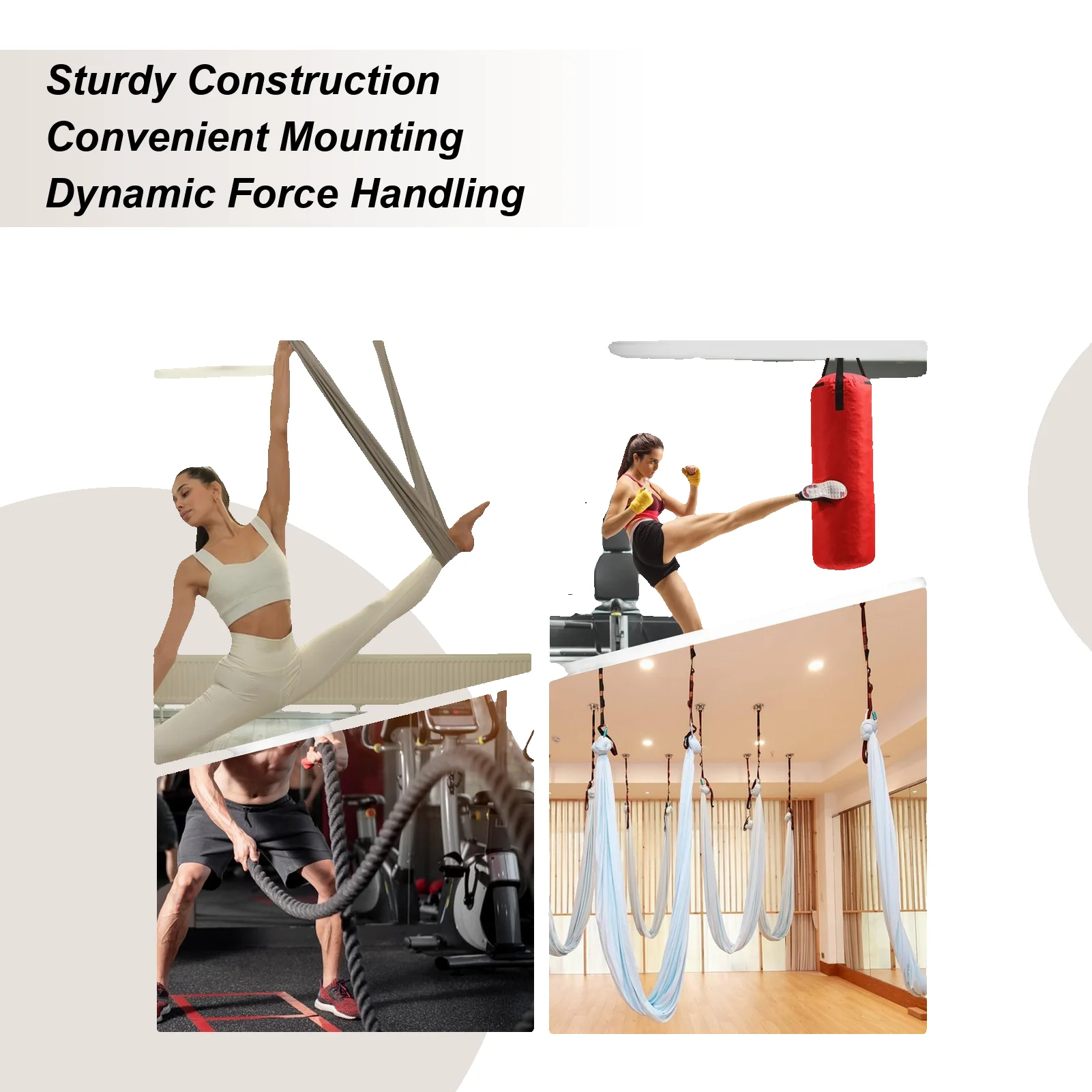 

Крепление боевой веревки, держатель боевой веревки, стабильная сверхмощная вешалка с крючком для тренировок на заднем дворе, тренажерного зала, домашней студии йоги
