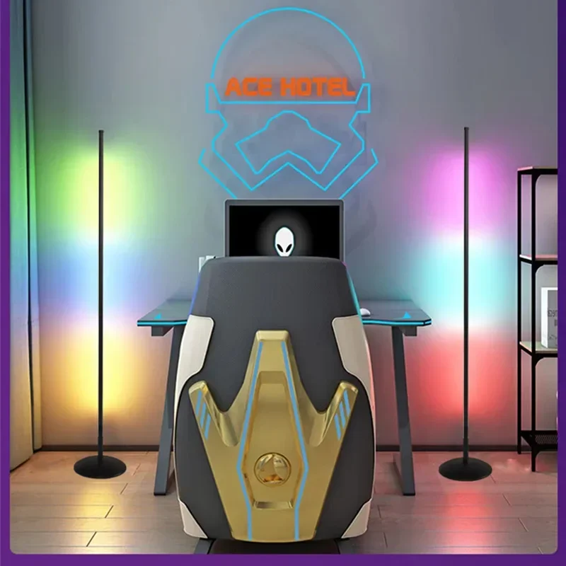 SANDYHA Modern Floor Lights Simple Nordic LED Living Room Bedroom Vertical Bedside Lamp Wall Corner Remote Control Atmosphere