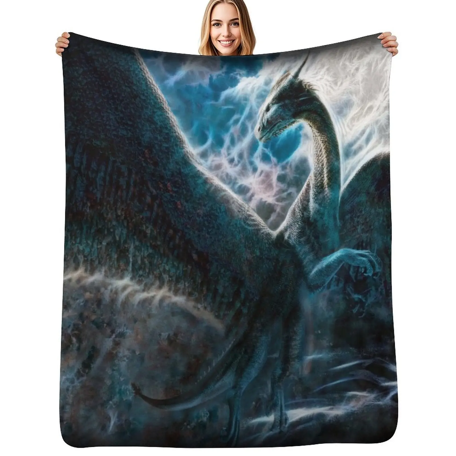 Saphira The Dragon From The Hit Eragon Movie Throw Blanket Color Fast Cozy Throw Blanket
