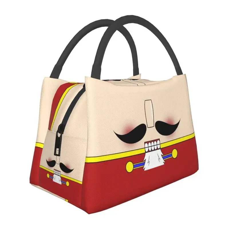 

Funny Nutcracker Mask Thermal Insulated Lunch Bags Women Portable Lunch Tote for Outdoor Picnic Storage Meal Food Box