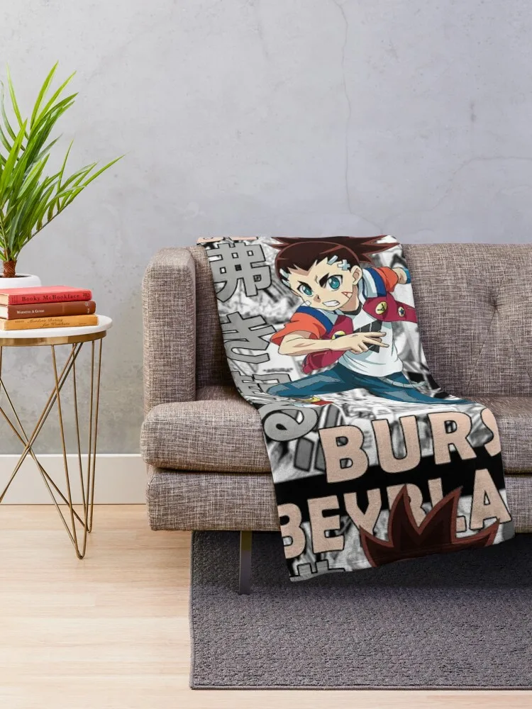 Aiger Akabane Beyblade Burst V2 Manga Backdrop Design Throw Blanket Hairy warm for winter Blankets