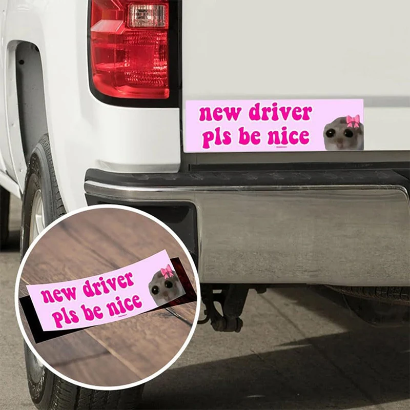 1/10PcsNew driver pls be nice new driver friendly car magnets 2024 Sad Cat Bestie Home, car decorative accessories