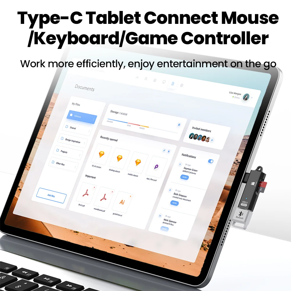 2-in-1 Type C Dual-function OTG Card Reader Adapter TF Card Reader USB3.0 High Speed Transfer Card Reader for iphone 15 16