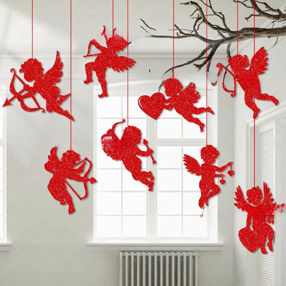 Valentine's Day Cupid Hanging Ornaments - 1pc, No Power Needed, Featherless, Perfect for Wedding & Romantic Room Decor