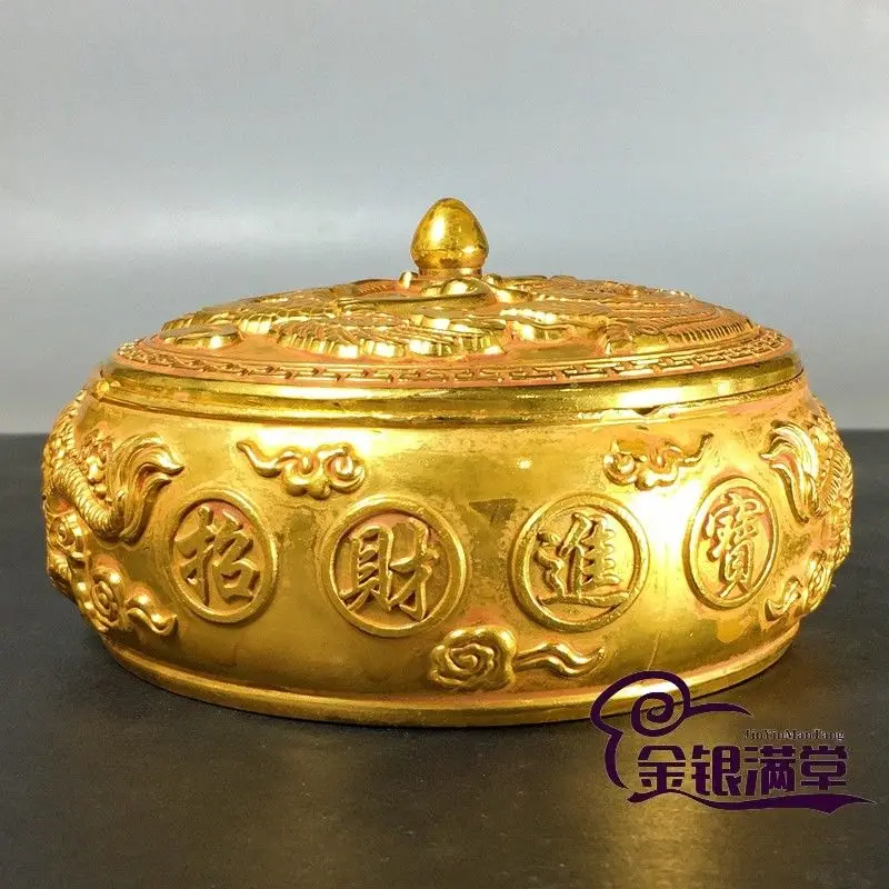 Gilt Ashtray cornucopia Ornament Decoration Tea Pet Figurines Desk Decor Accessories