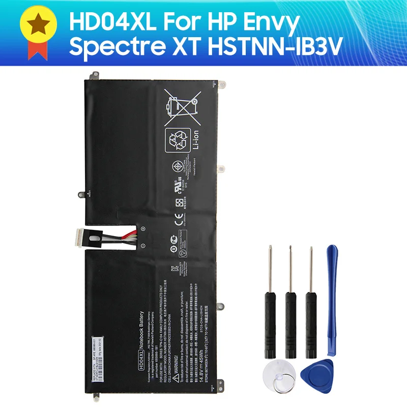 

Новый запасной аккумулятор HD04XL для HP Envy Spectre XT HSTNN-IB3V 13-2120tu TPN-C104 13-2095ca 685989-001 45Wh