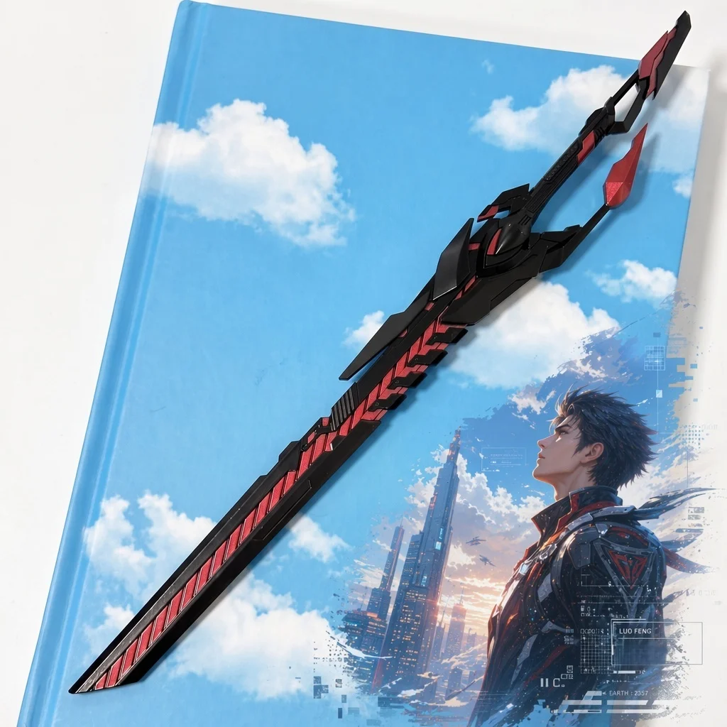 11.6inch Swallowed Star Luo Feng Katana Anime Cosplay Prop Sword Ninja Knife Blade Sabre Zinc Alloy Metal Miniature Toy Gift