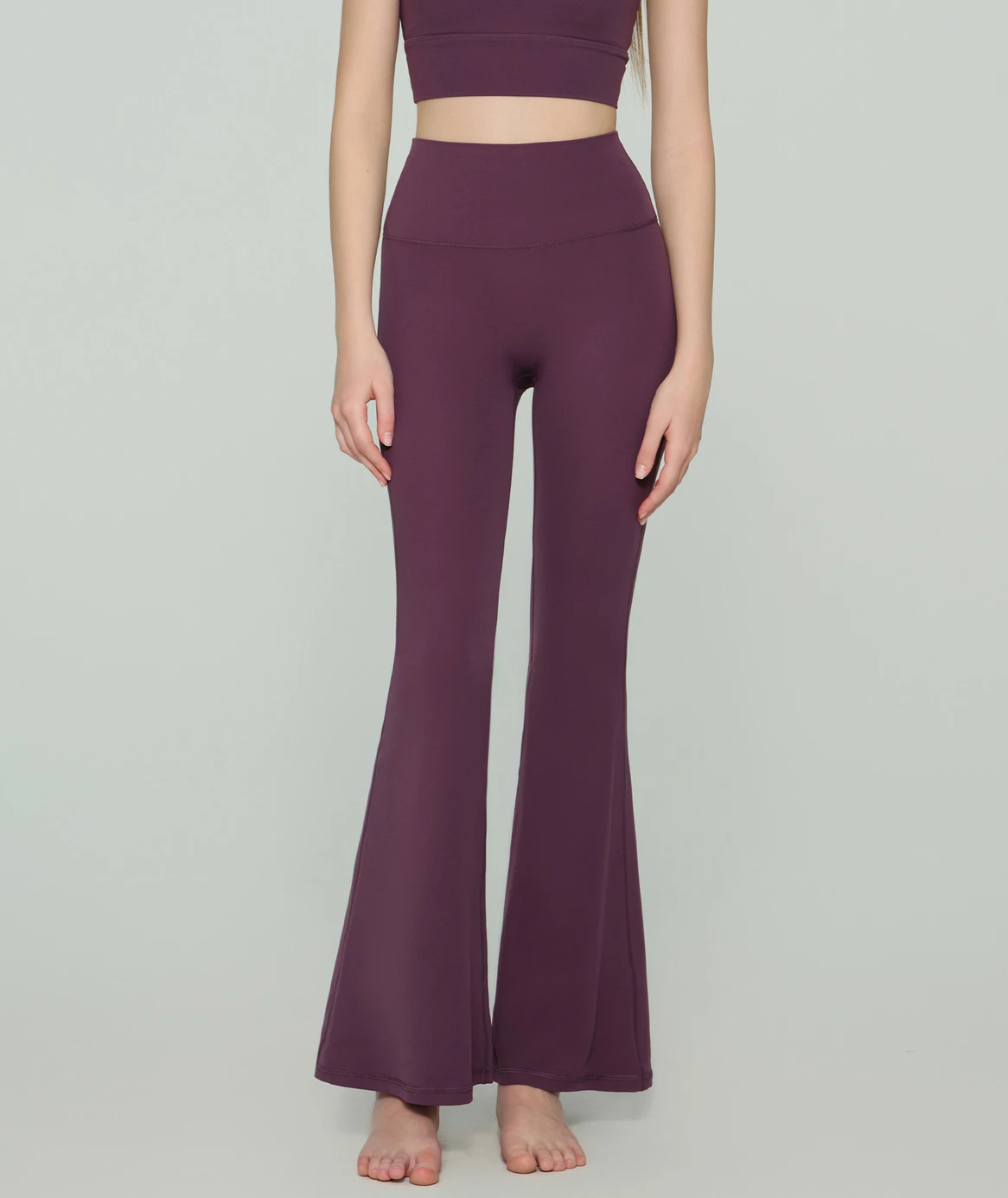 Neue Damen-Schlaghose mit hoher Taille, hoher Elastizität, Bauchkontrolle, Hüftstraffung, atmungsaktiv, für Laufen, Fitness und Freizeit. – Detail 16