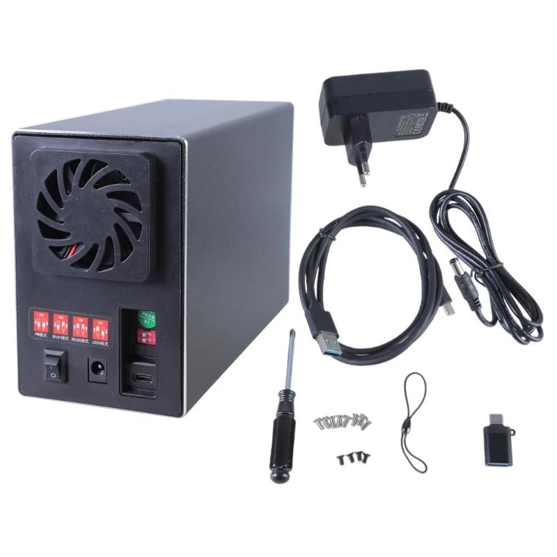 

Корпус жесткого диска для пяти 3,5-дюймовых дисков с разъемами USB C/A, отдельные переключатели