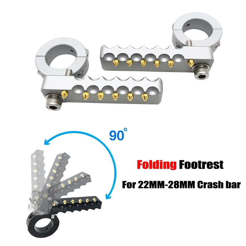 

Universal for 22mm 25mm 28mm Crash bar Motorcycle Highway Front Foot Pegs Folding Footrests Clamps For BMW For Honda For YAMAHA