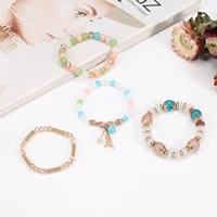 Bohemian Stackable Bead Bracelets for Women Multilayered Bracelet Pendant Charm Stretch Bangles 6