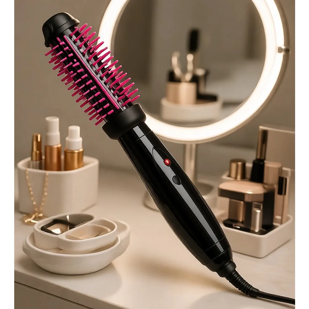 Silicone Bristle Heated Styling Brush for Fast Volume and Smooth Full Body Styles