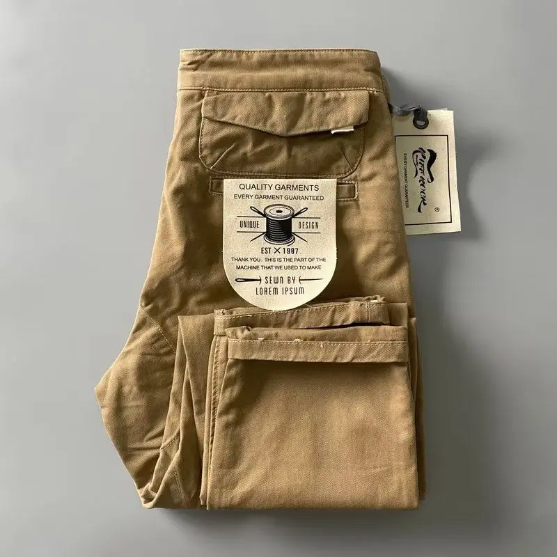 Retro Pants Casual Straight Pants Overalls Men's Loose Wash Versatile Men's Slim Casual Tactical Cargo Work Tactical Trousers