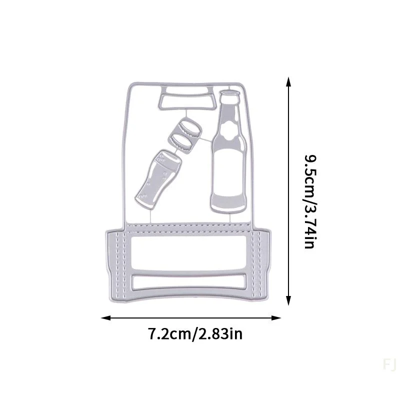 DIY Crafts Making Essential, 1/2Pcs Beer Bottle Basket Metal Cutting Dies, Stencils for Scrapbooking Photo Album