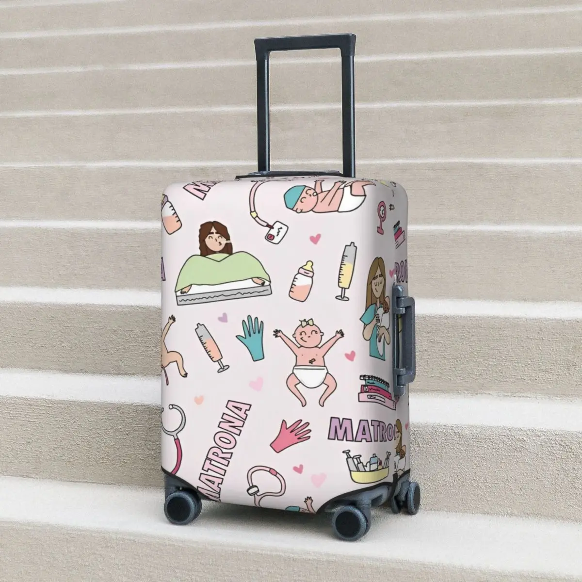

Enfermera En Apuros Doctor Nurse Suitcase Cover Travel Flight Fun Luggage Accesories Protection