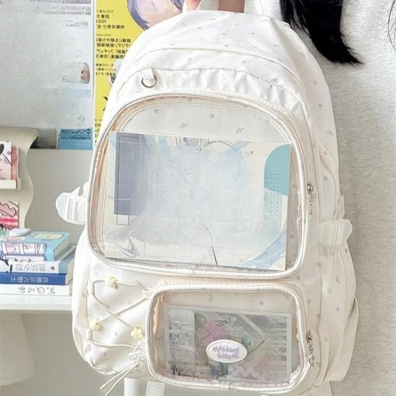 

Высокопроизводительные школьные сумки Y2k с эстетическим звездным принтом, прозрачные универсальные повседневные сумки Ita, милые рюкзаки в консервативном стиле для женщин и студентов