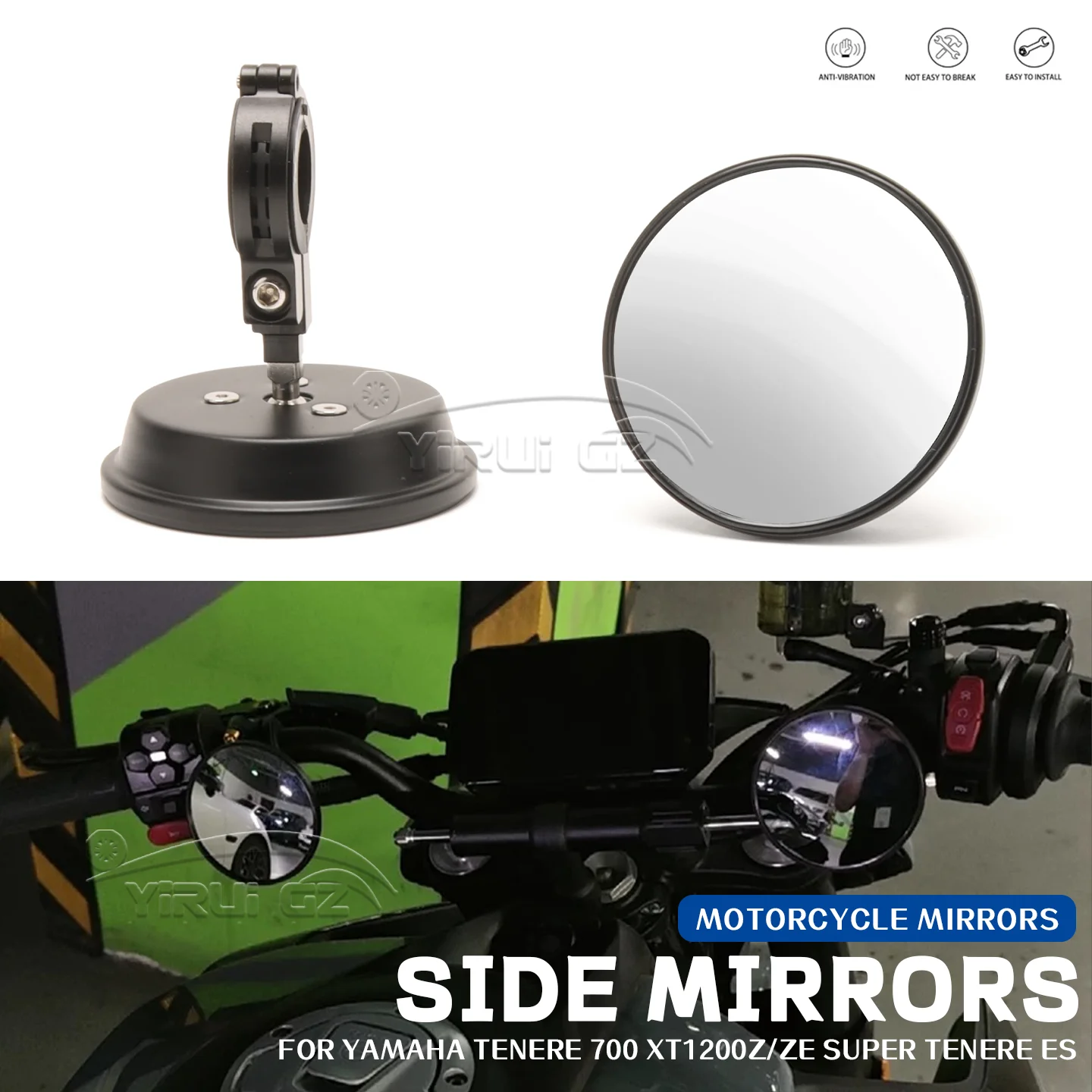

Вспомогательный ретровизор для слепых зон для мотоцикла Espelhos de grande angularpara для Yamaha TENERE 700 XT1200Z 1200Z/ZE Super Tenere ES