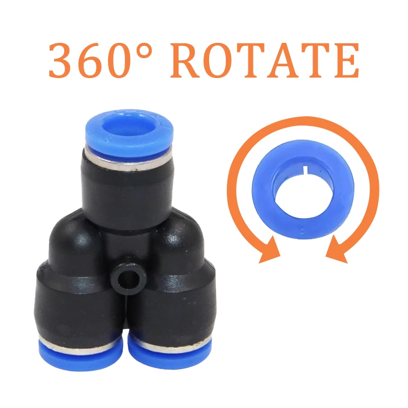 Pipe Fittings Y Shape Plastic Pneumatic Connector Fitting Quick Push For Air Water Connecting PY PW Connect 4 6mm 8mm 10mm 12mm