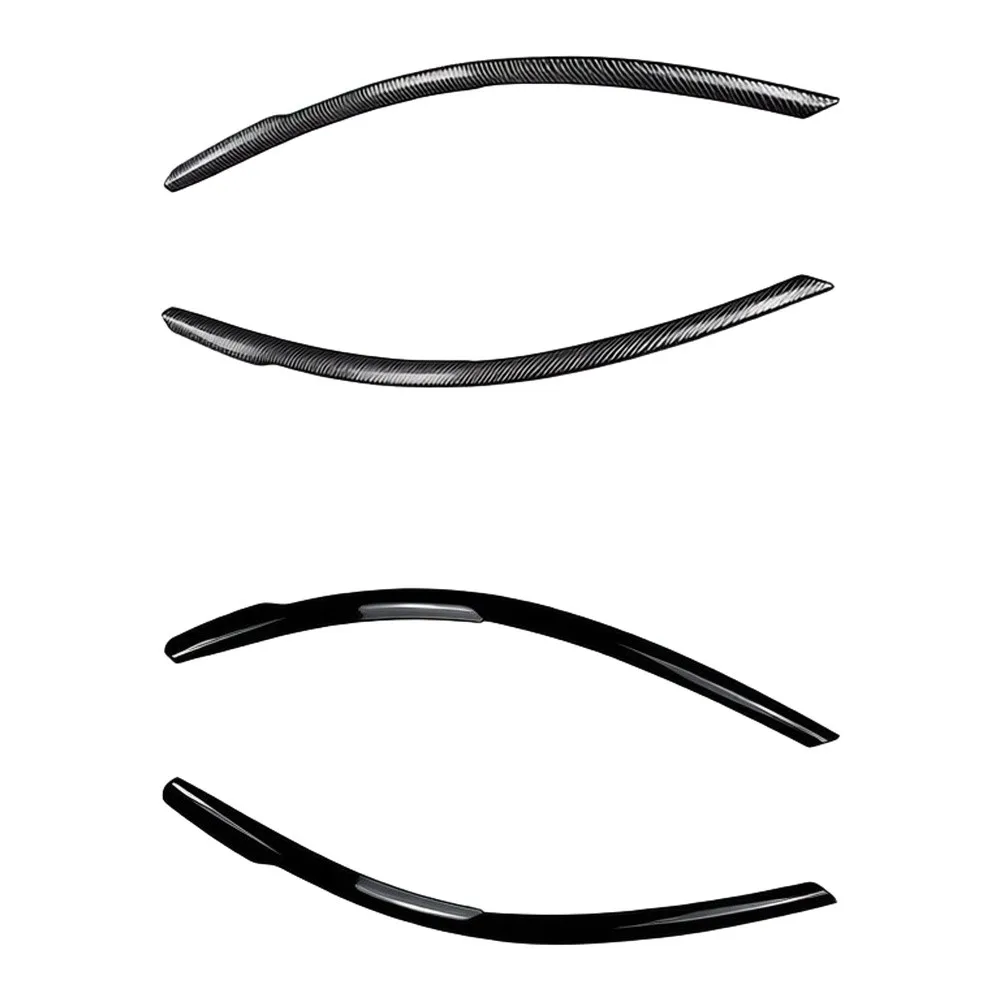 For Golf For MK8 For MK8.5 2020 to 2024 Front Headlight Eyebrow Splitter Stickers ABS Material Piano Black Carbon Fiber Texture