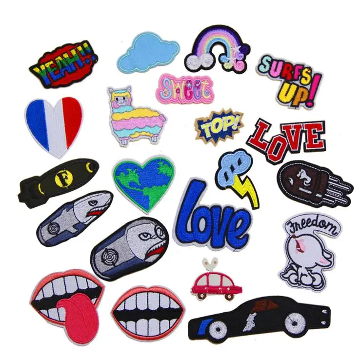 New arrival 10 pcs Love Plane Top Embroidered patches iron on Jeans coat tshirt bag shoe hat bag shoe Motif emblem accessory diy