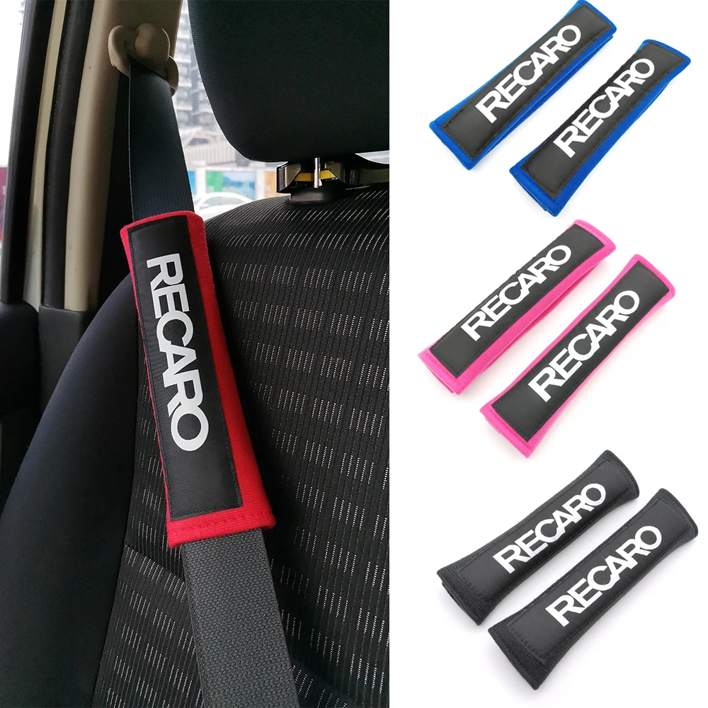 

1 Pair Car Safety Seat Belt Cover Cushion Harness shoulder pad Case JDM Racing Style Seat Belt Shoulder Strap Pad For Recaro