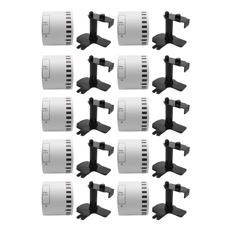 

ABFS 10 Roll Compatible For Brother DK22205 62Mm X 30.48M Continuous White Length Paper Tape Labels With Refillable Cartridge
