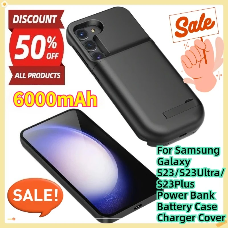 

For Samsung Galaxy S23/S23Ultra/S23Plus Power Bank Battery Case Charger Cover 6000mAh