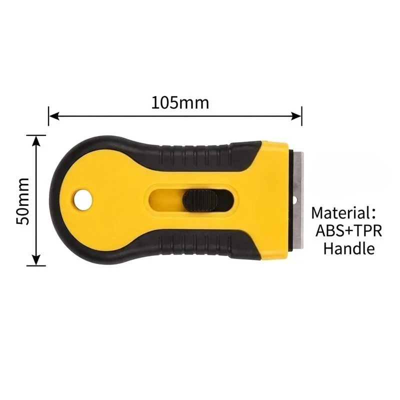 Glue Remover Scraper with 10 Replacement Blades, ABS+TPR Handle Cleaning Tool for Sticker and Label Residue