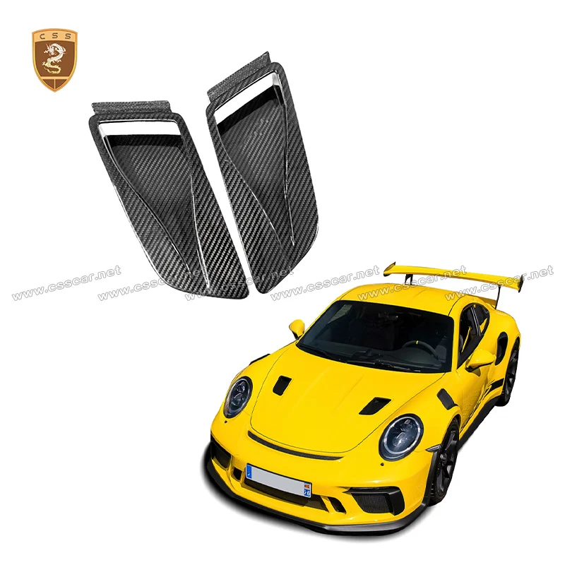 

CSSCAR Auto Replacement Part Porsche-911 Series Exterior Trim Dry Carbon Fiber Engine Bonnet Vents 991.2 Gt3rs Style Car Styling