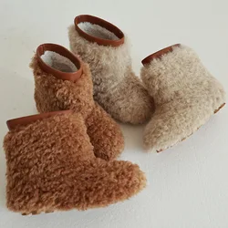 Winter Children's Snow Boots Fashion Composite Wool warm Lambswool Baby Girls Fashion Boots Exquisite Gift Kids Casual shoes