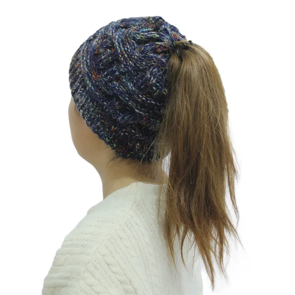 

Women's Beanie Cloche Hat Cap Knitted Ponytail Hats & Caps Fashion Outdoor Knitting Wool Woolen