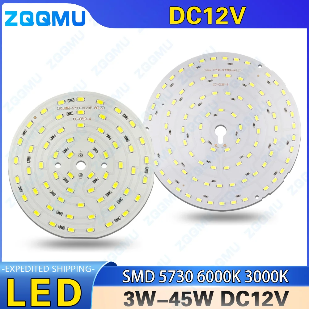 DC12V Light Panel LED 3W 5W 7W 9W 12W 15W 18W 24W 30W 45W 12V Low Voltage Light Source Board DC DIY Round Light Panel