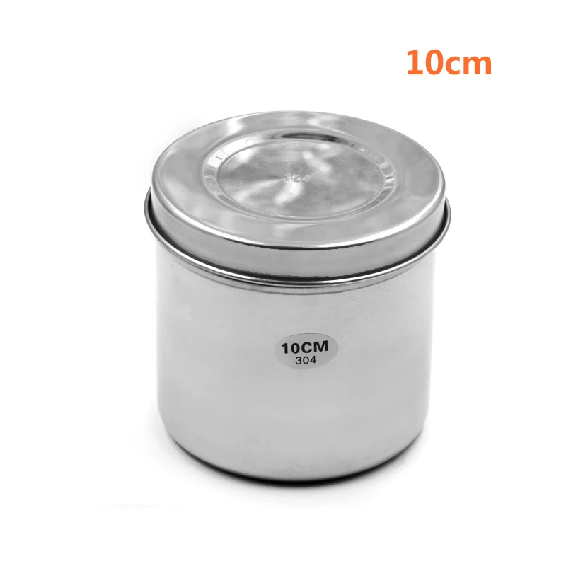 Medical 304 stainless steel alcohol jar with cover iodor jar disinfection jar Beauty salon tattoo dressing bucket utensil set