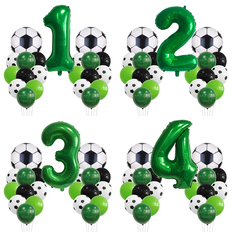 

Green Football Aluminum Film Latex Balloon Digital Series Set Baby Birthday Party Decoration Scene Layout