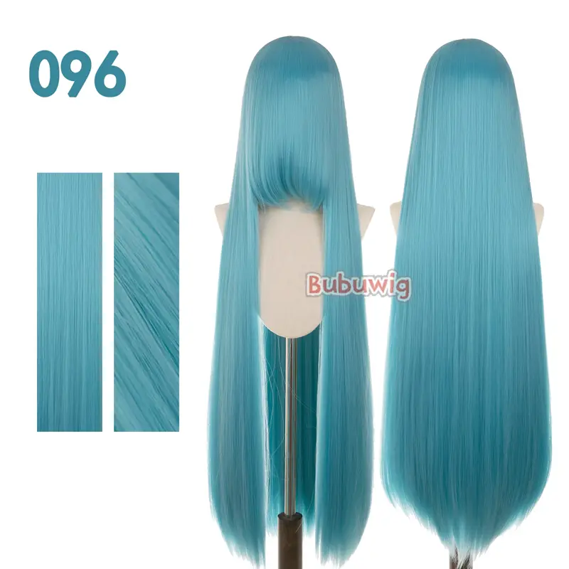 Bubuwig Synthetic Hair 100cm Long Straight Pure Color Cosplay Wigs Over 100 Colors Black White Red Blue Brown Wig Heat Resistant - Image 58