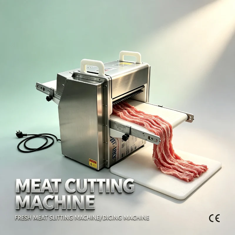 Automatic Commercial Meat Strip Dicing Machine Fresh Meat Slicing Shredding Cutting Machine For Canteen Restaurant Supermarket C