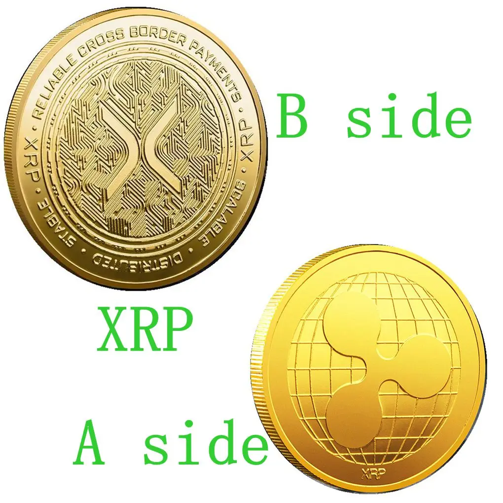 Digital Virtual Coin XRP Coin Electronic Transmission Coin Metal Electroplating Process Product Emblem