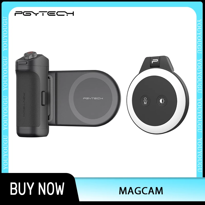 

PGYTECH MagCam Mobile Phone Camera Handle 3000mAh Bluetooth Remote Control Assistant MagGlow Magnetic Fill Light For Cell Phone