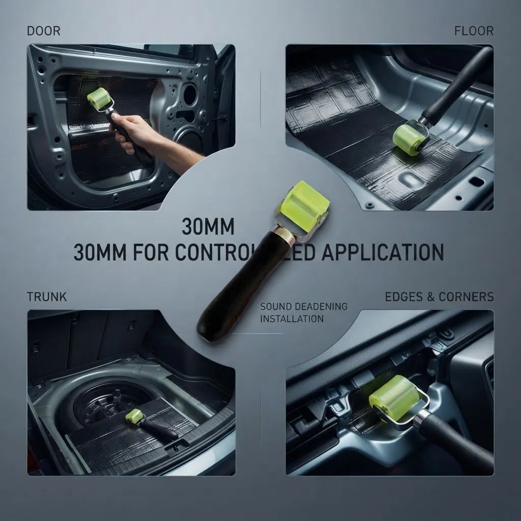Car Sound Deadening Installation Kit 30mm Roller Trim Removal Tools 6/7/8/9mm Panel Clips DIY Vibration Damping for Door Floor