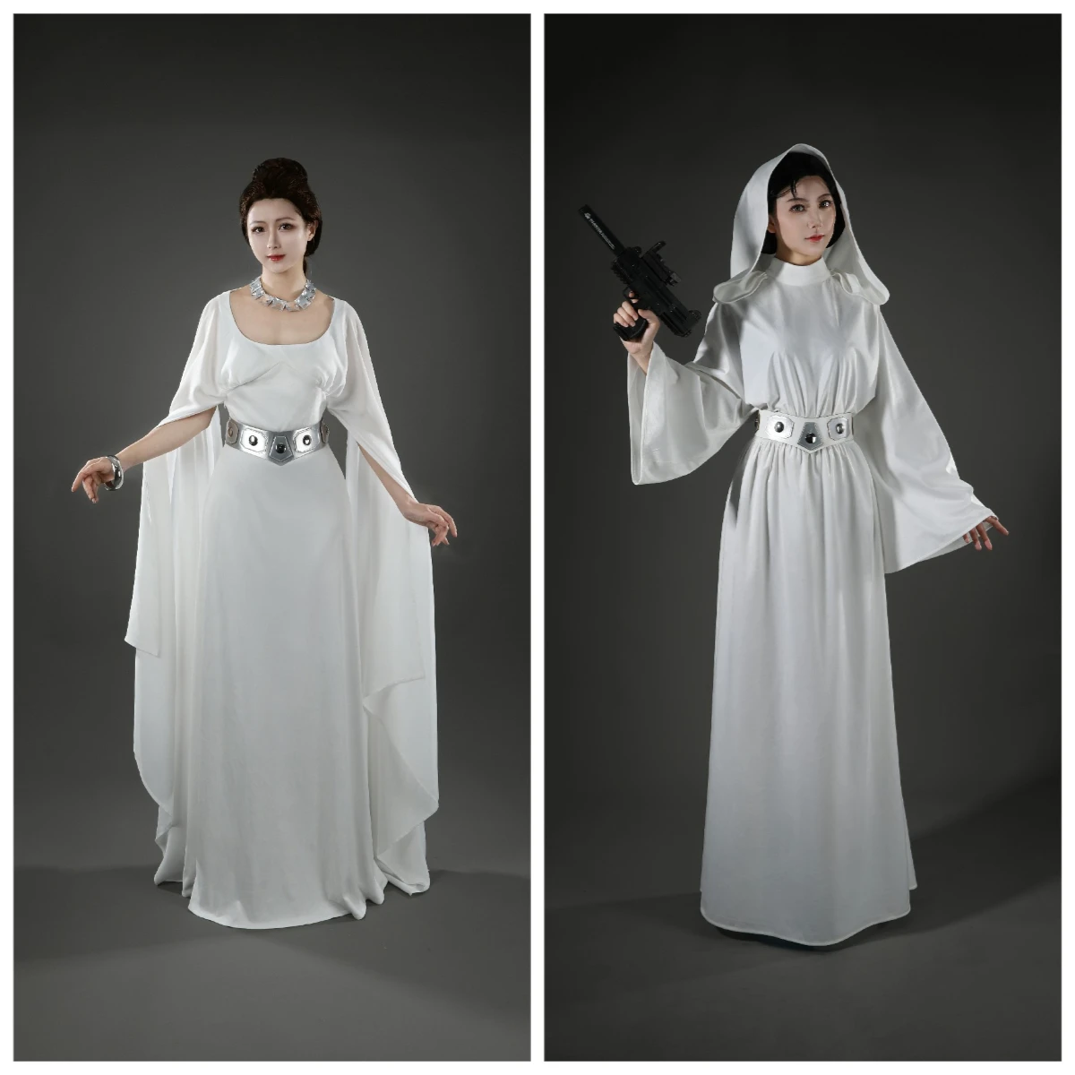 

Princess Leia Costume Cosplay Disguise White Dress Movie Hopee Halloween Carnival Party Outfits