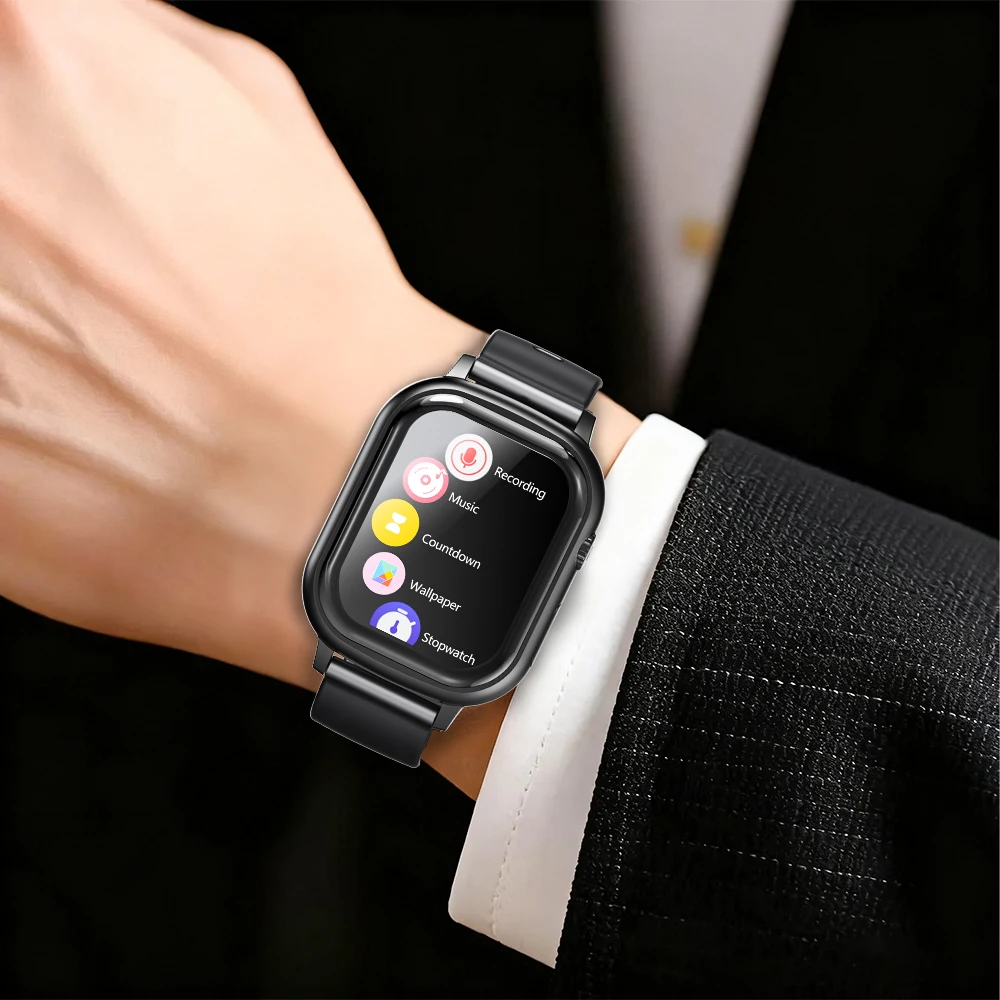 Vandlion V82 AI 음성 활성화 오디오 레코더 시계 2.01인치 화면 녹음기 전자책 HIFI 음악 플레이어 스마트 손목시계