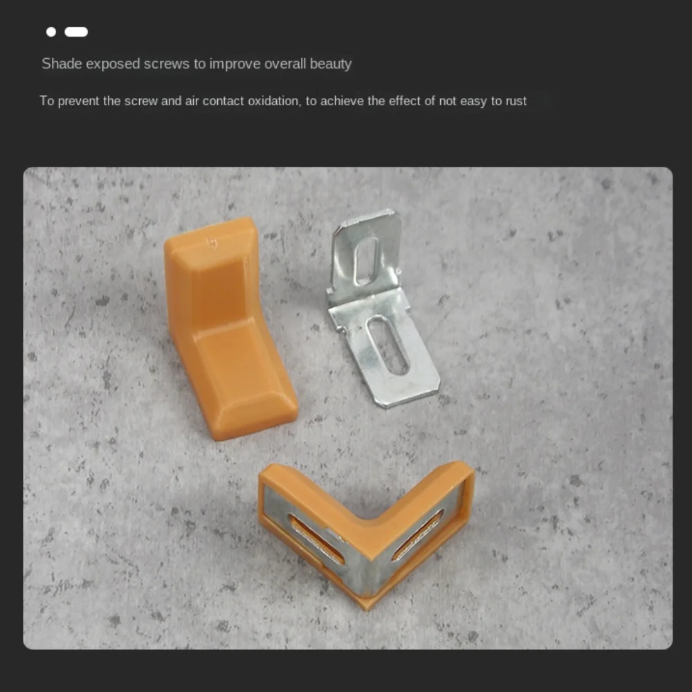 10PCS 90 Degree 2 in 1 Corner Brackets L-Shaped Rust Resistant Right Angle Bracket 4 Holes Durable Bracket Fastener Furniture