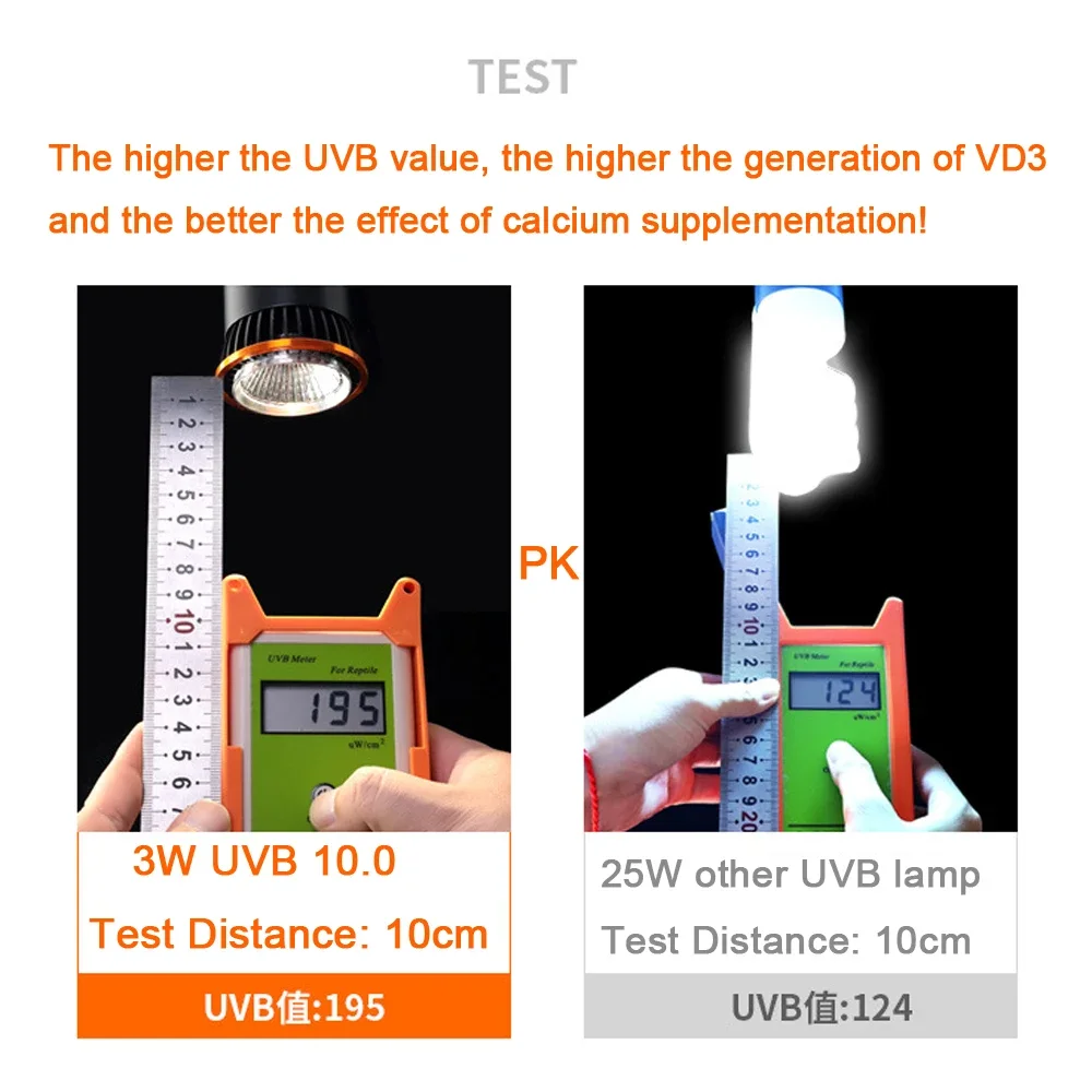 Professional 3W Reptile Lamp UVA UVB5.0 UVB10.0 Lmap LED Bulb Turtle Tortoise Lizard Basking Sunlight UVB Bulb Lighting - view 6