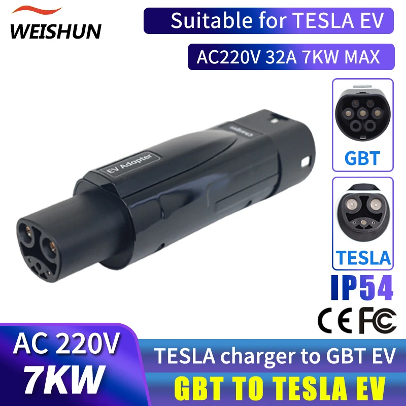 

GBT to Tesla EV Adapter Electric Vehicle Charger Connecter for 16A/32A GBT Charger to Tesla/TPC Electric Car Adapter