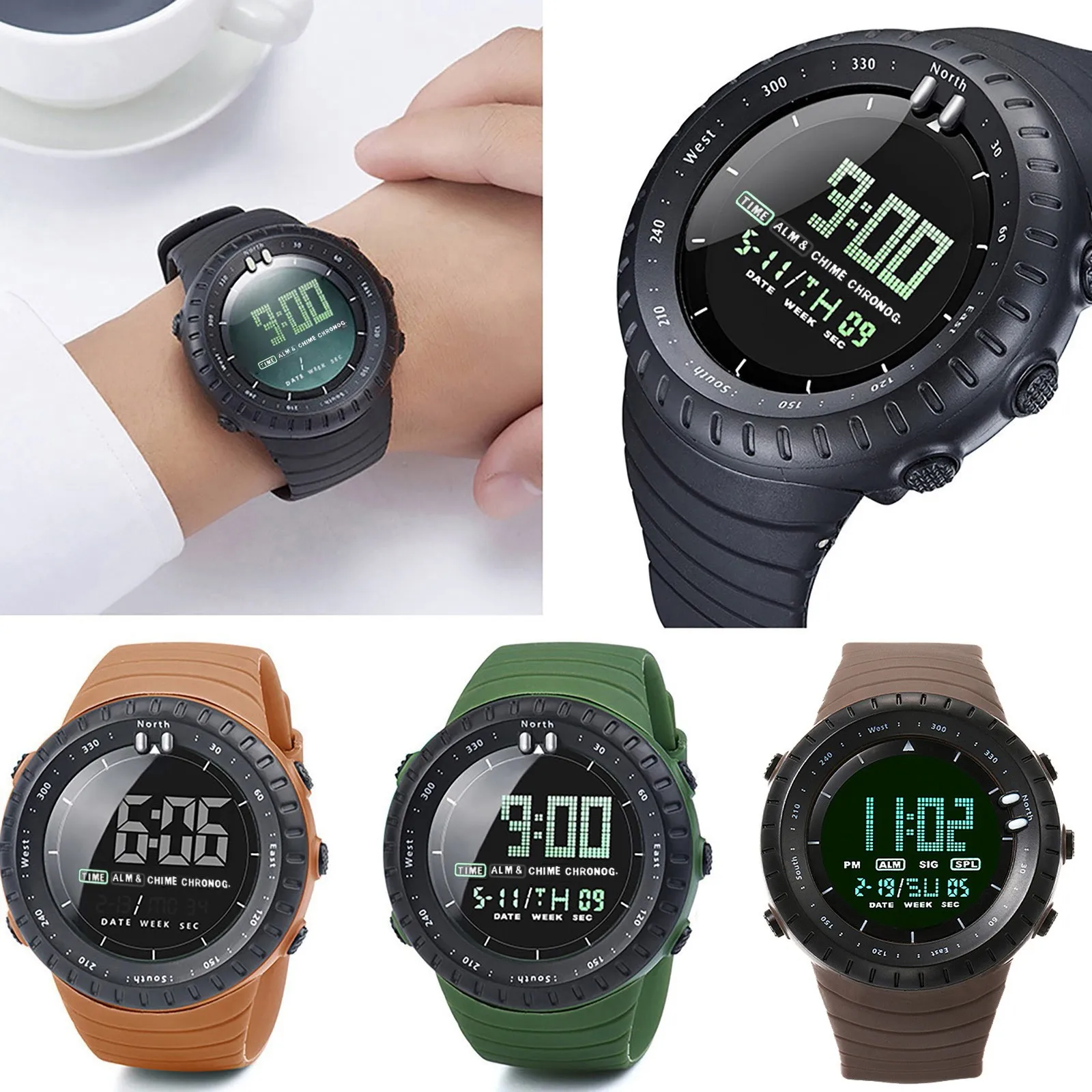Fashion Men'S Watch Men Military Watches Sport Wristwatch Silicone Fashion Hours Trendy And Cool High-Quality Men'S Watches