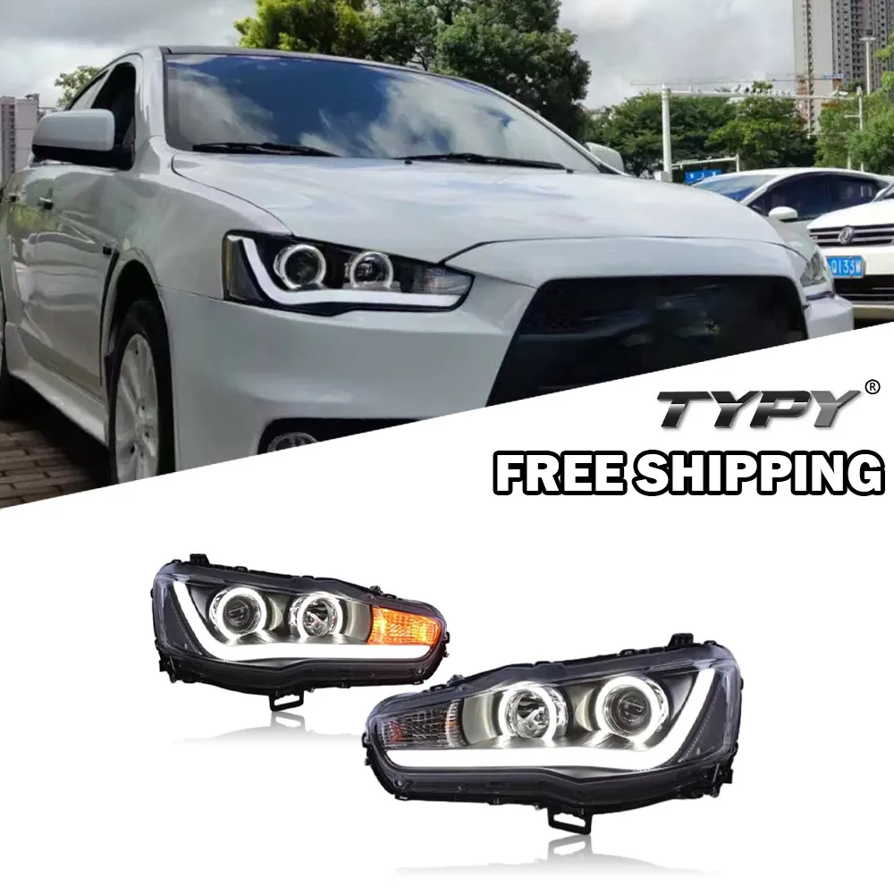 TYPY auto hlava lamp pro Mitsubishi lancer EVO X 2010-2022 aktualizovat modifikovaná LED světlomety dynamické kroutit signál lampa auto DRL